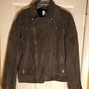 Classic Fit Faux Suede Biker Jacket